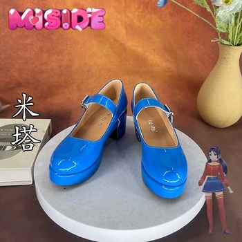 Sandale cosplay pentru femei, vârf rotund, partea superioară din microfibră, talpă PU, toc mediu 3–5 cm, potrivite pentru toate anotimpurile