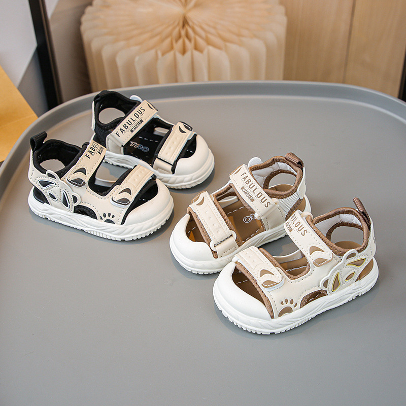 Dječje sandale s karikaturom, Velcro zatvaranje, gornji dio od umjetne kože, potplat od prirodne gume, za djecu 1–3 godine