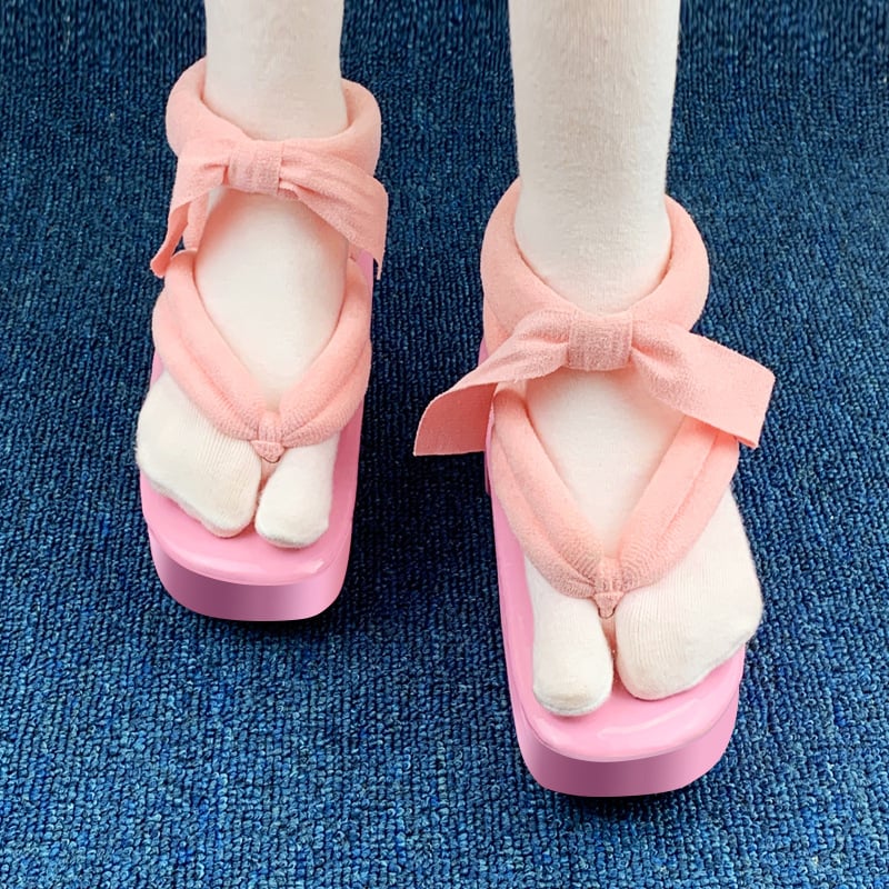 Cosplay σαγιονάρες Demon Slayer – PU επάνω, στρογγυλή μύτη, καουτσούκ σόλα, ιαπωνικό στυλ, μεσαίο ύψος τακουνιού 3–5 εκ