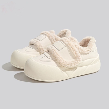 Pantofi dama cu talpă groasă pentru iarnă, partea superioară din piele sintetică, vârf pătrat, șireturi, talpă din cauciuc