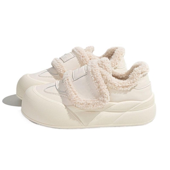 Pantofi dama cu talpă groasă pentru iarnă, partea superioară din piele sintetică, vârf pătrat, șireturi, talpă din cauciuc