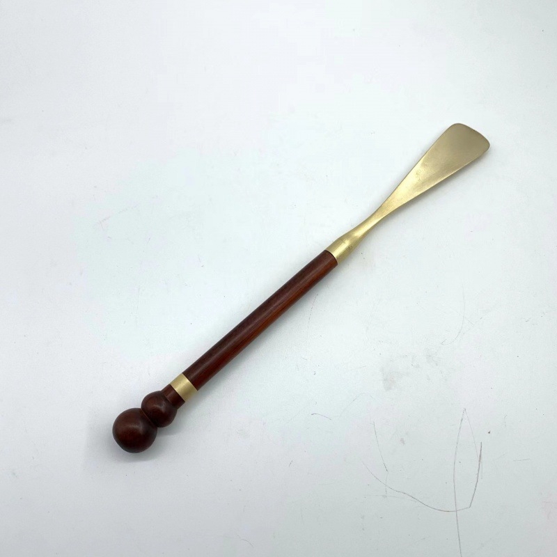 Shoehorn od Ebony drva s dugim držačem, ukrašen školjka; Kod Xh63t7ws; Vrsta: Shoehorn; Pogodno za proljeće i jesen.