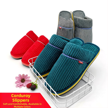 Unisex bavlnené domáce papuče, hrubšia teplá protišmyková pena na podrážke, papuče s prstami, pre páry