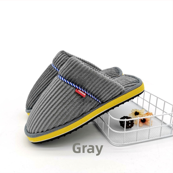 Unisex bavlnené domáce papuče, hrubšia teplá protišmyková pena na podrážke, papuče s prstami, pre páry