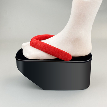 Pantofi platformă pentru cosplay, stil japonez, vârf pătrat, partea superioară din bumbac, talpă PVC, căptușeală PU