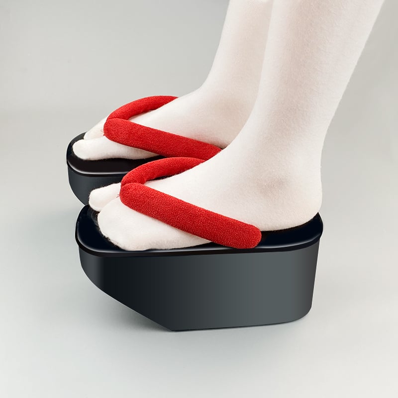 Pantofi platformă pentru cosplay, stil japonez, vârf pătrat, partea superioară din bumbac, talpă PVC, căptușeală PU