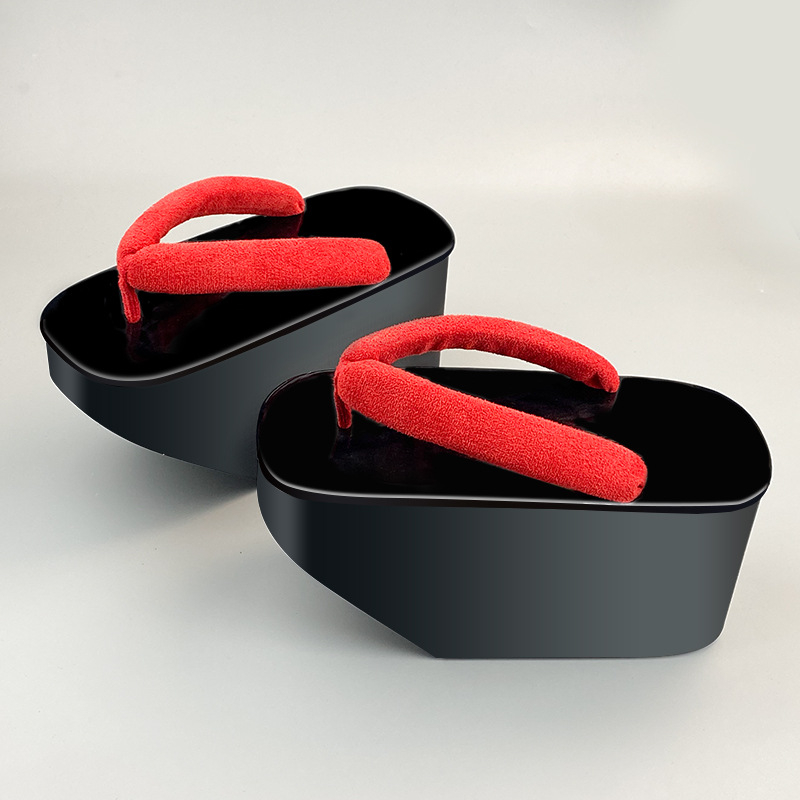 Pantofi platformă pentru cosplay, stil japonez, vârf pătrat, partea superioară din bumbac, talpă PVC, căptușeală PU