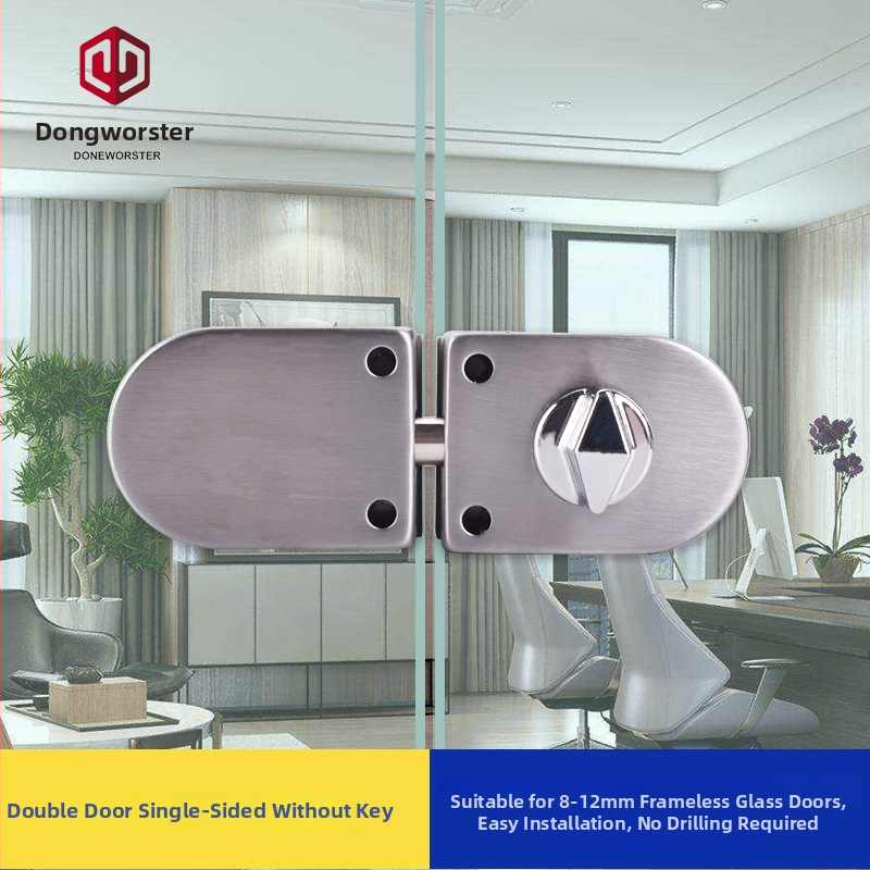 East Worster DT-021/022B edzett üveg ajtózár keret nélküli üvegajtókhoz, anyag: hideg hengerelt acél, stílus: modern egyszerűség