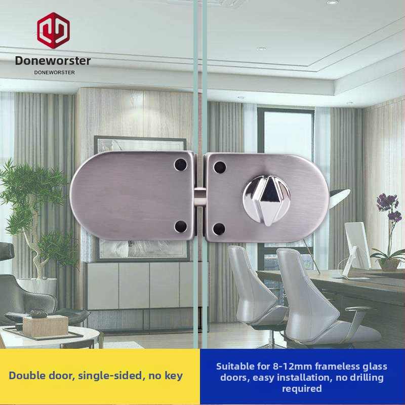 East Worster DT-021/022B edzett üveg ajtózár keret nélküli üvegajtókhoz, anyag: hideg hengerelt acél, stílus: modern egyszerűség