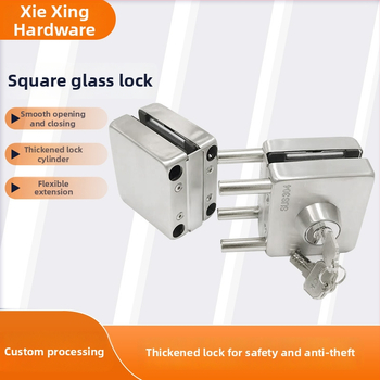 Négyszögletes üvegajtózár, 304 rozsdamentes acélból, üvegajtókhoz, modern minimalist design