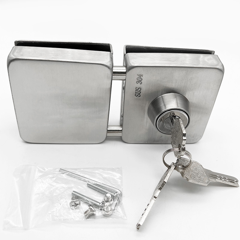 Négyszögletes üvegajtózár, 304 rozsdamentes acélból, üvegajtókhoz, modern minimalist design