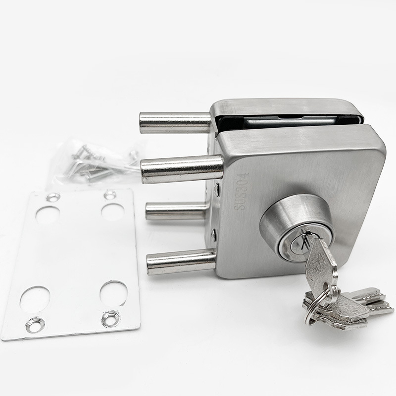 Négyszögletes üvegajtózár, 304 rozsdamentes acélból, üvegajtókhoz, modern minimalist design