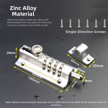 HD09 Jelszós zár külső fa ajtókhoz, rozsdamentes acél és cinkötvözet, JINHAO