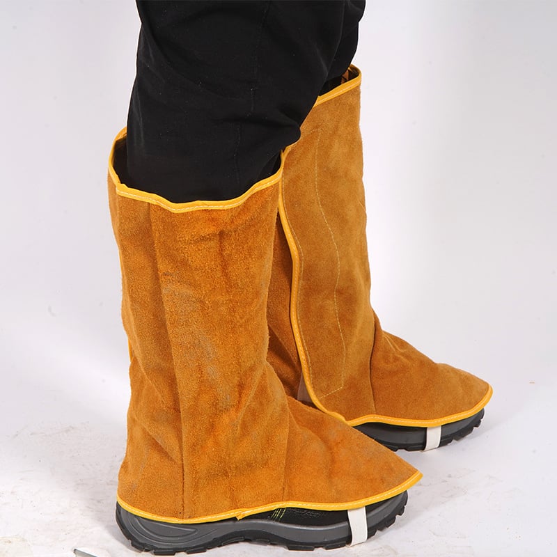 Προστατευτικά παπούτσια συγκόλλησης από δέρμα αγελάδας, ψηλό επάνω μέρος, προστασία από ηλεκτρικούς κινδύνους, για εργασία συγκόλλησης