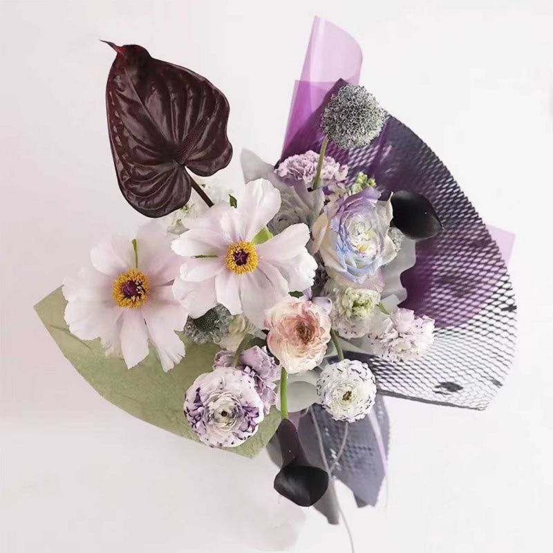 Ajándékcsomagoló papír esküvői csokrokhoz, Kraft papír nyomtatással, méhsejt-textúra, márka yohpack, 80 g/m².