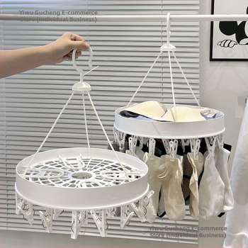 Podlahová sušička na odevy so viacerými klipsmi, nastaviteľná a zložitelná, plastová