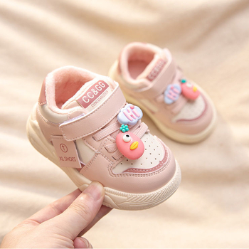 Mini lányoknak szánt magas szárú sportcipő - felső rész műbőr, talp szintetikus gumi, rajzfilm minta