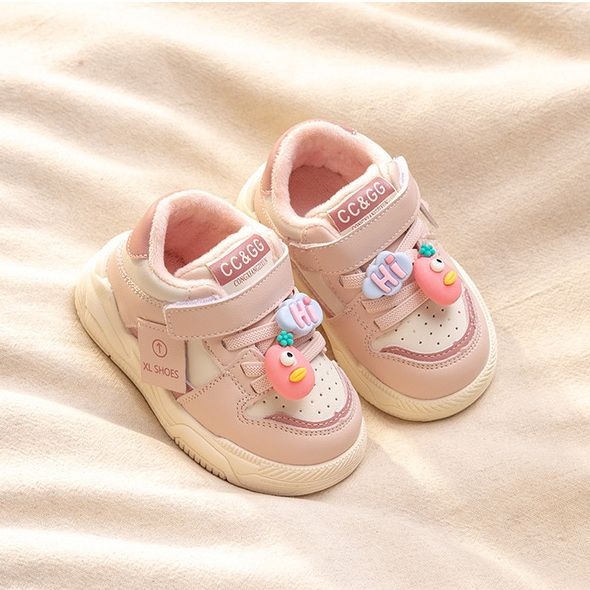 Mini lányoknak szánt magas szárú sportcipő - felső rész műbőr, talp szintetikus gumi, rajzfilm minta