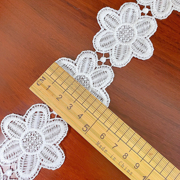 Dantelă Milk Silk cu flori solubile în apă pentru accesorii de păr de mireasă Baisheng KL1-8