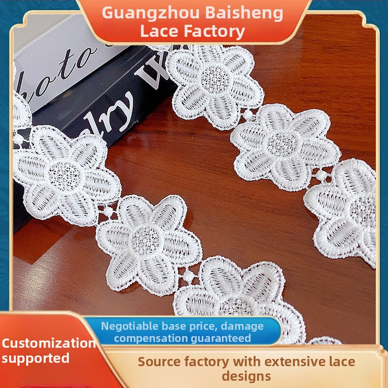 Krajka Milk Silk pre vodourozpustné kvety na svadobné doplnky do vlasov Baisheng KL1-8