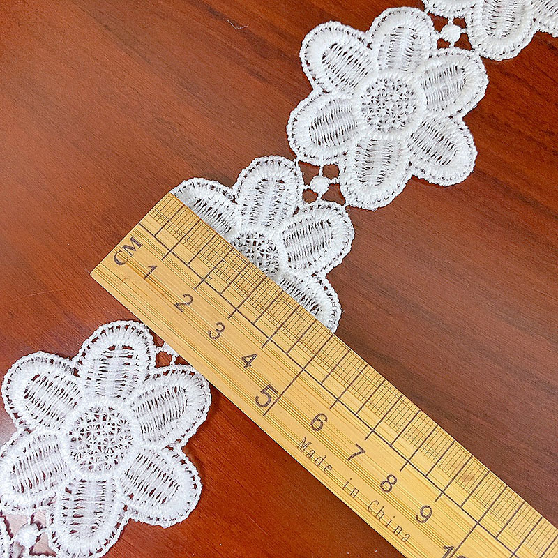 Dantelă Milk Silk cu flori solubile în apă pentru accesorii de păr de mireasă Baisheng KL1-8