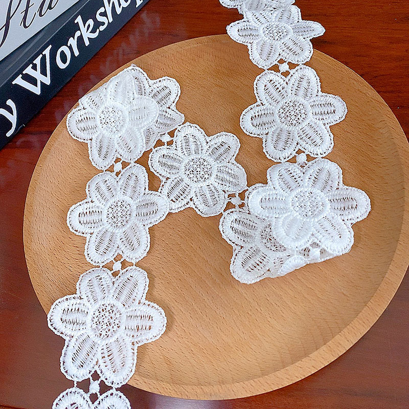 Dantelă Milk Silk cu flori solubile în apă pentru accesorii de păr de mireasă Baisheng KL1-8