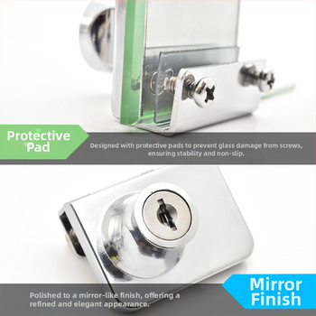 Üvegvitrines szekrényzár - Modell 409, Xinlefu, anyag: cink ötvözet + vas, üveg vitrines ajtókhoz, modern minimalist stílus