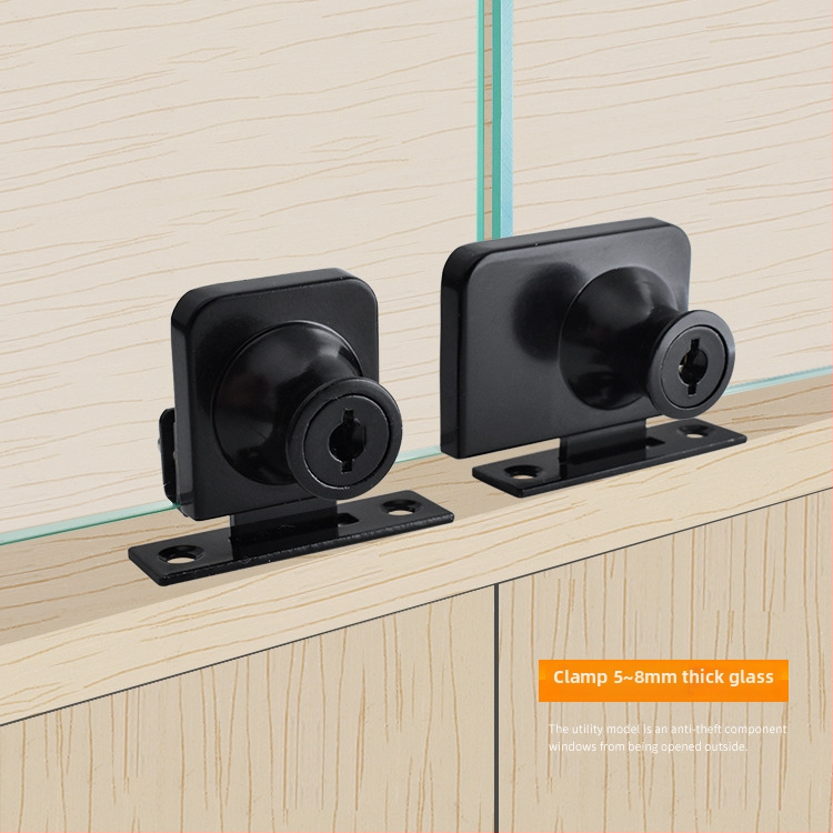 Üvegvitrines szekrényzár - Modell 409, Xinlefu, anyag: cink ötvözet + vas, üveg vitrines ajtókhoz, modern minimalist stílus