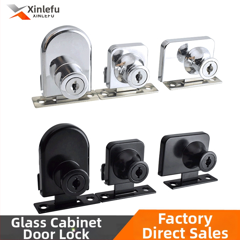 Üvegvitrines szekrényzár - Modell 409, Xinlefu, anyag: cink ötvözet + vas, üveg vitrines ajtókhoz, modern minimalist stílus