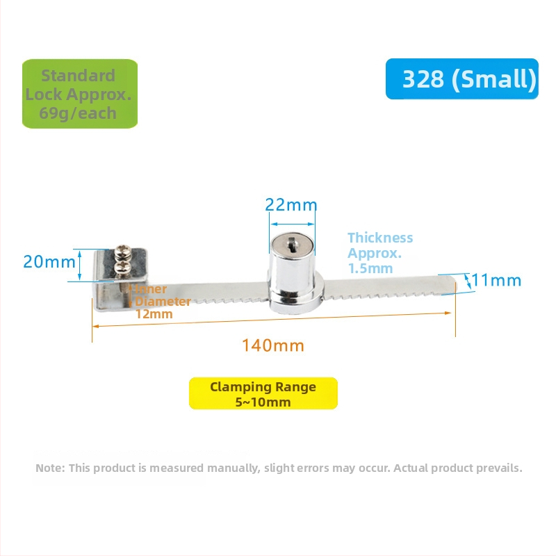 Üvegvitrines szekrényzár - Modell 409, Xinlefu, anyag: cink ötvözet + vas, üveg vitrines ajtókhoz, modern minimalist stílus