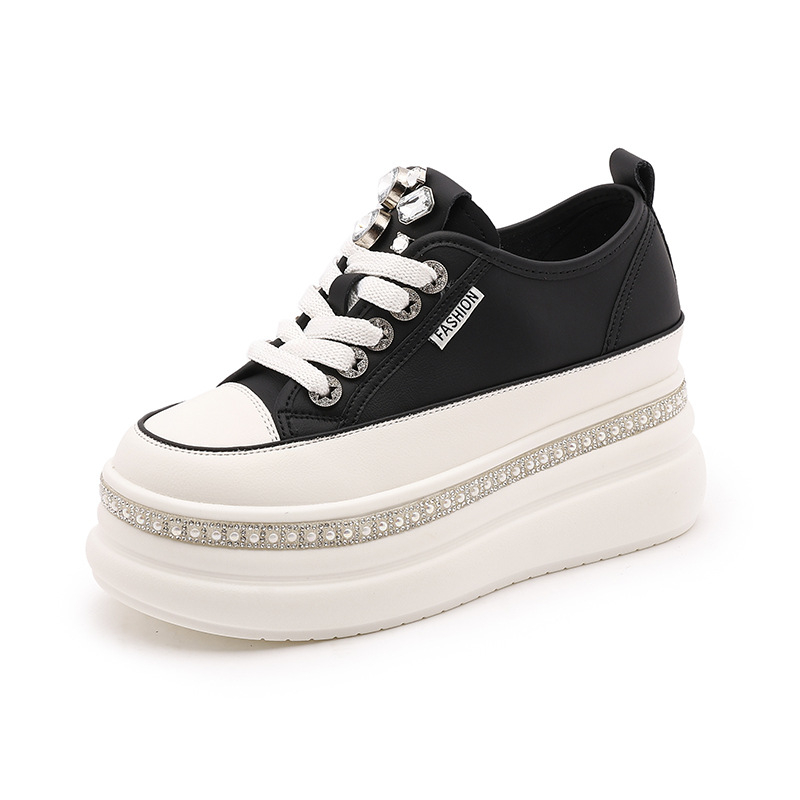 Дамски обувки от естествена кожа, клиновидна платформа, кръгъл нос (6-8 см височина на тока, TPU подметка, PU стелка)