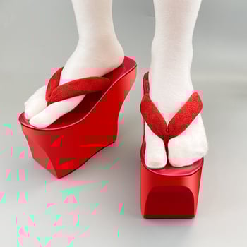 Ženske japanske klompe s PU gornjim dijelom i PVC potplatom, uzorak herringbone, casual ljeto 2024