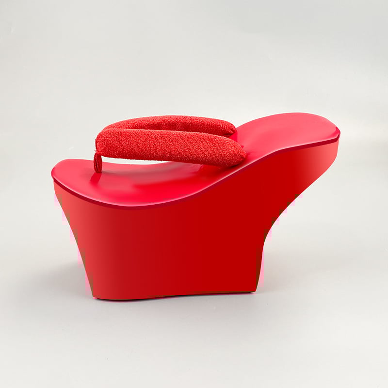 Ženske japanske klompe s PU gornjim dijelom i PVC potplatom, uzorak herringbone, casual ljeto 2024