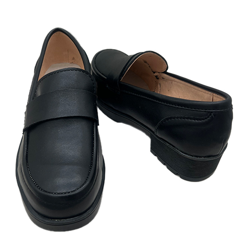 Pantofi cosplay pentru fete – vârf rotund, microfibră, talpă din cauciuc, toc mic 1–3 cm, toc gros