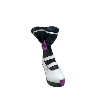 Ghete cu model cartoon, vârf rotund, material superior microfibră, toc mediu 3–5 cm, închidere cu fermoar