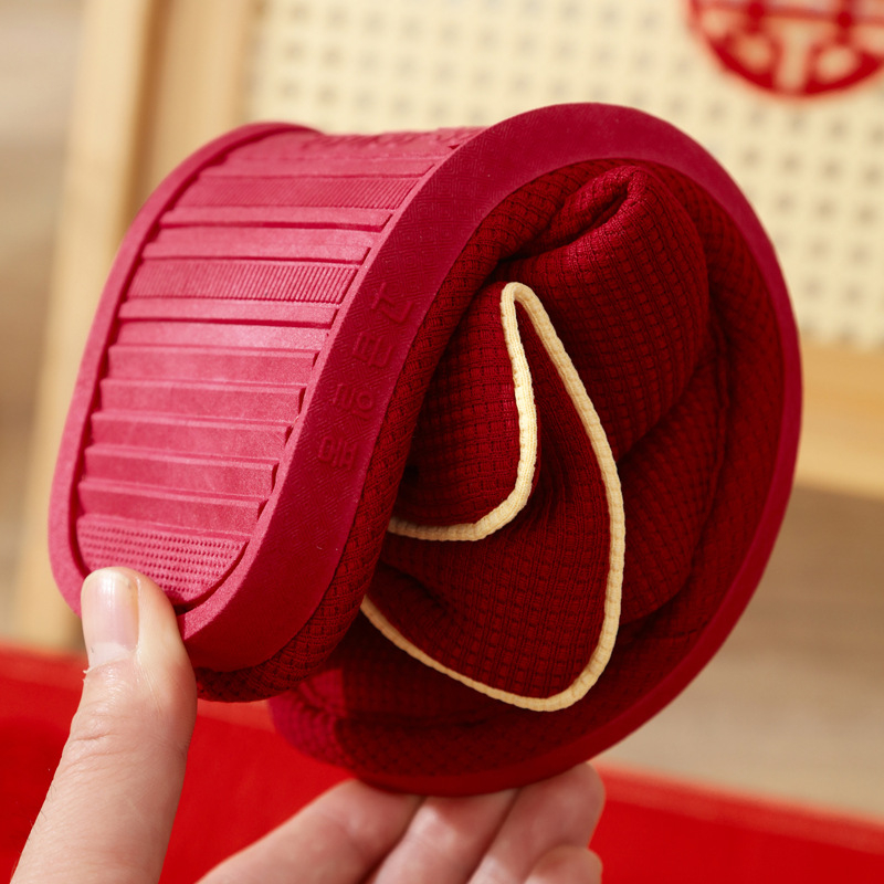 Vjenčane papuče za parove – unutarnje, s protukliznom PVC sole i gornjim dijelom od platna (ljeto, proljeće, jesen)