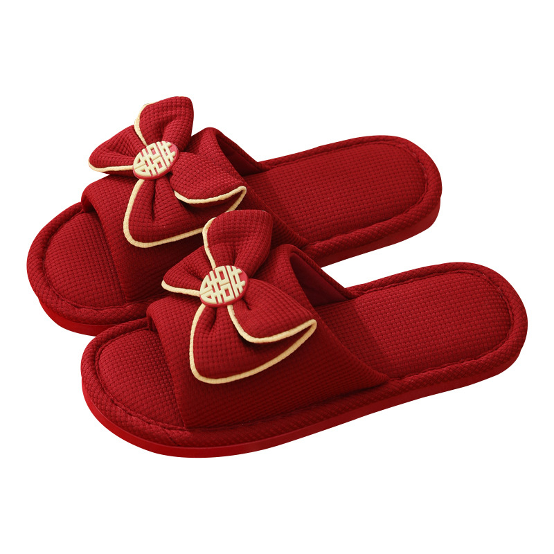 Vjenčane papuče za parove – unutarnje, s protukliznom PVC sole i gornjim dijelom od platna (ljeto, proljeće, jesen)