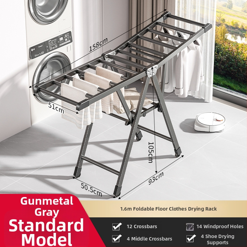 Voľne stojaci vešiak na sušenie bielizne, hliníková zliatina, skladací, tvar krídla, moderný minimalistický štýl