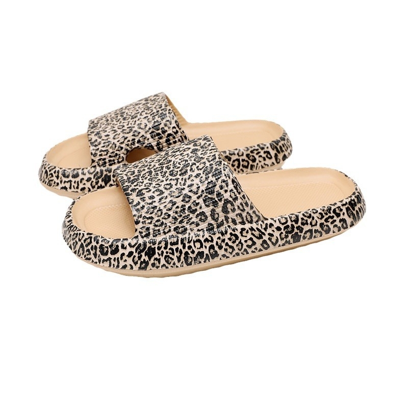GELLEBRO Ženske EVA papuče s debelim potplatom, maskirni leopard uzorak, masaža, prozračne, lake
