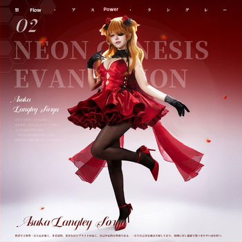 Cosplay šaty inšpirované spoluprácou EVA Asuka x Rei Ayanami pre Nikke Goddess of Victory, dievčenské cosplay oblečenie; Polyester; hlavn