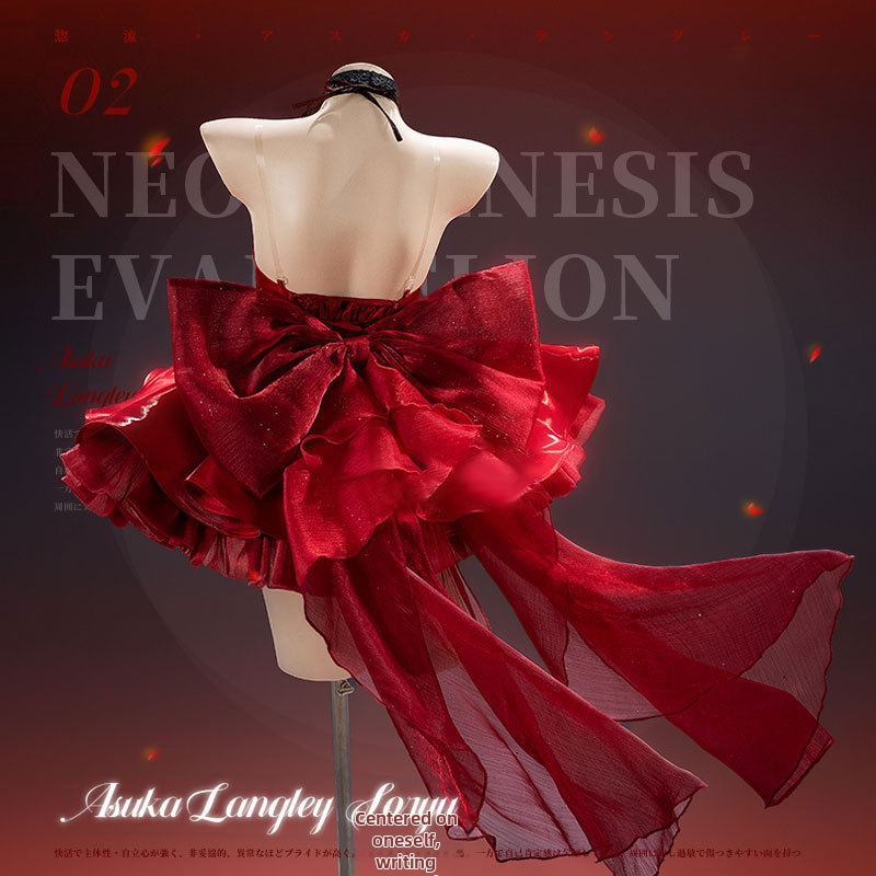 Cosplay šaty inšpirované spoluprácou EVA Asuka x Rei Ayanami pre Nikke Goddess of Victory, dievčenské cosplay oblečenie; Polyester; hlavn