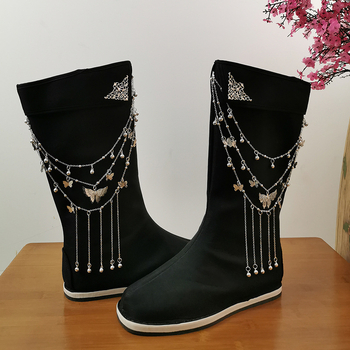 Cosplay csizmák belső magasságot növelő, katonai egyenruha stílus, mikrovlánt felsőrész, kerek orr, 3–5 cm sarok