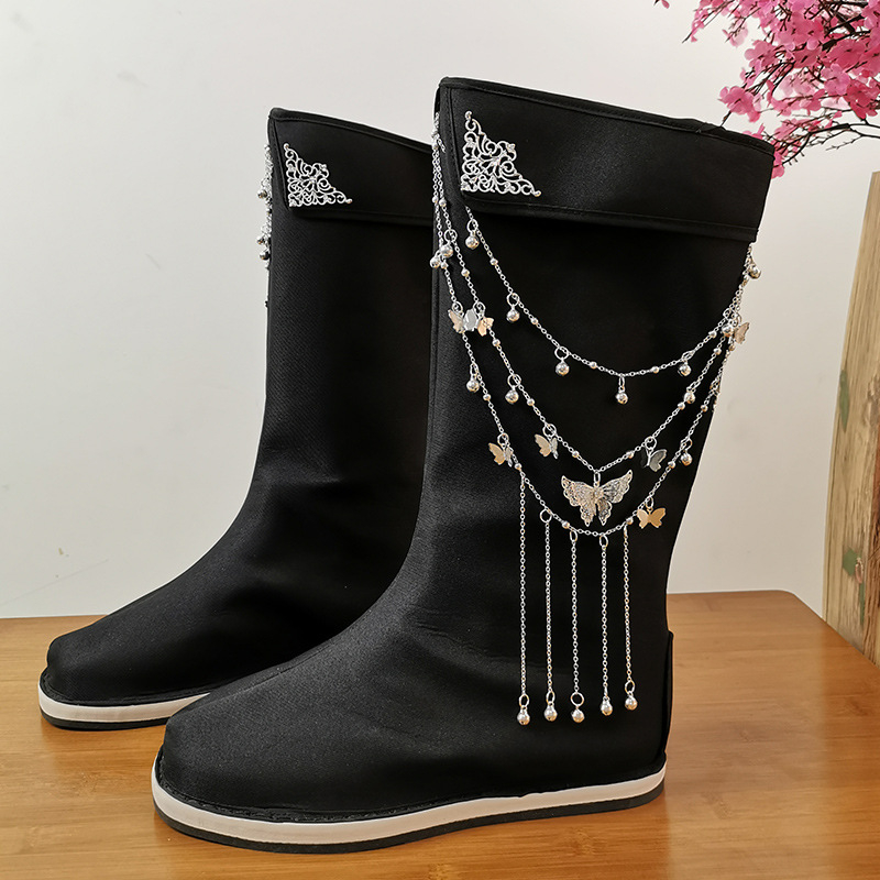 Cosplay csizmák belső magasságot növelő, katonai egyenruha stílus, mikrovlánt felsőrész, kerek orr, 3–5 cm sarok