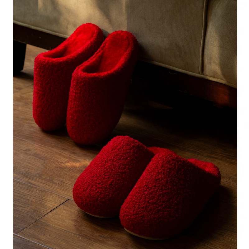 Șlapi de casă pentru cupluri – Unisex, partea superioară din denim, protecție la vârf, talpă TPR