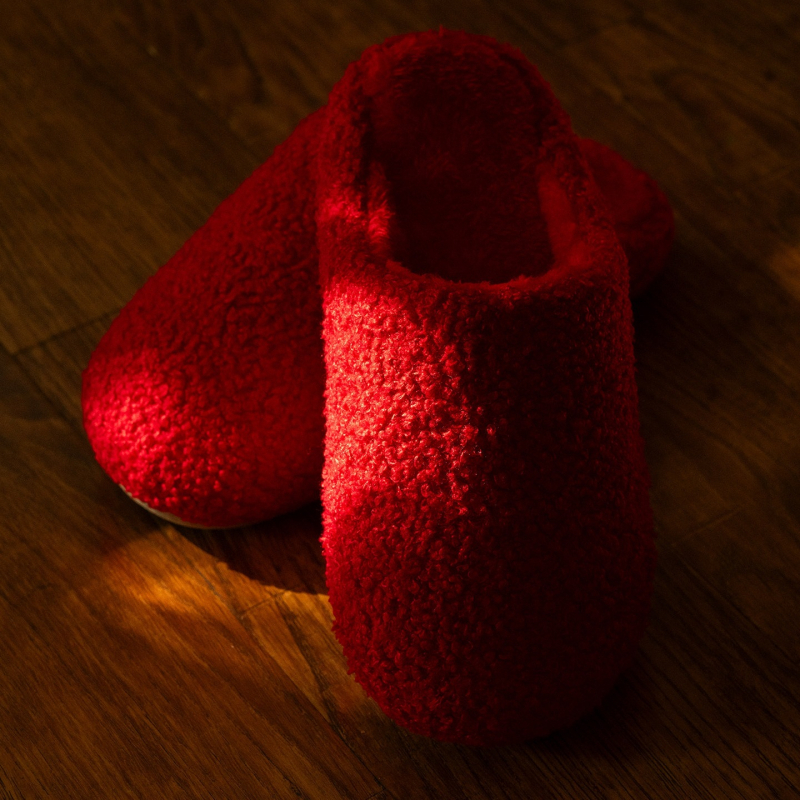 Șlapi de casă pentru cupluri – Unisex, partea superioară din denim, protecție la vârf, talpă TPR