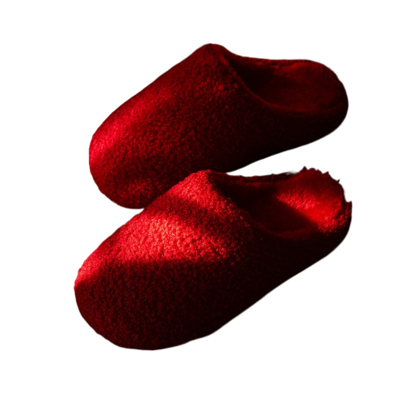 Șlapi de casă pentru cupluri – Unisex, partea superioară din denim, protecție la vârf, talpă TPR