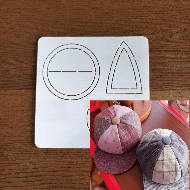 DIY mekani šabloni za crtanje i patchwork — motivi: malo konje, malo slonče, dragonfly; oblici za baseball kapu i novčanik za kovanice