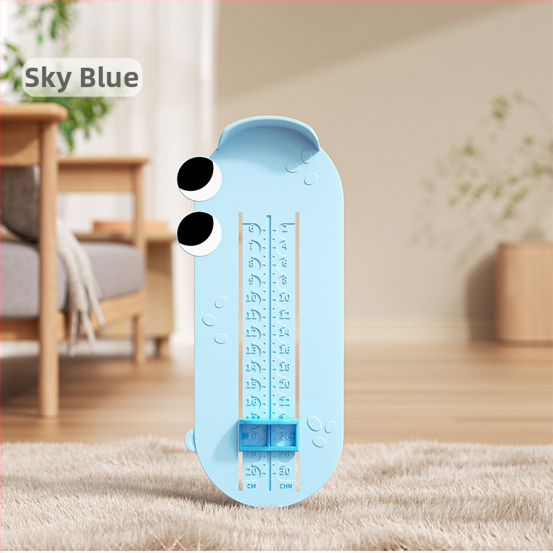 Merací nástroj na dĺžku nohy pre batoľatá a deti — plastový merač, meria dĺžku nohy a vnútornú dĺžku topánky, domáce použitie, vek 1–12 rokov