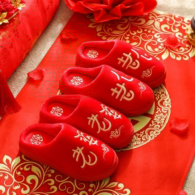 Домашни чехли за двойки – Fly-Toe, горна част от велур, подметка PVC, антиплъзгане, топли, есенно-зимска вътрешна употреба