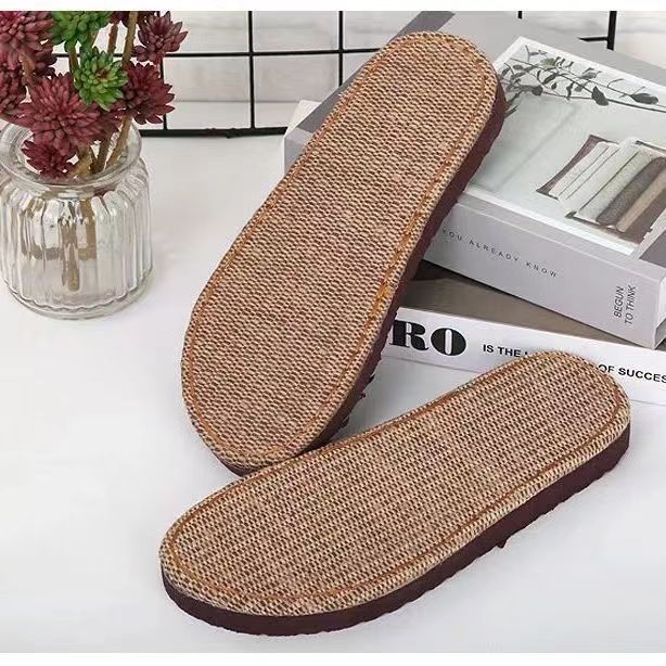 Ručno pletene lanene sandale s klinastim potpeticama, model 4888, za proljeće.
